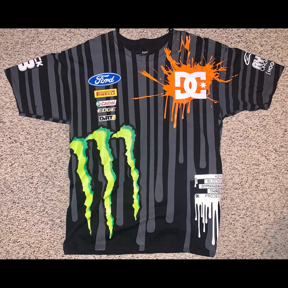 Ken Block Monster Energy Gymkhana DC T shirt LARGE